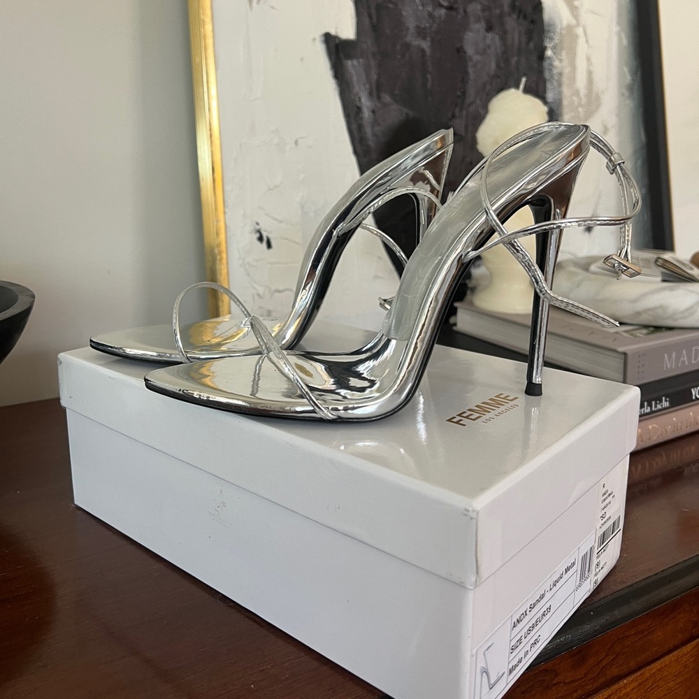 Brand New Femme LA ANDX Sandal in Liquid Metal